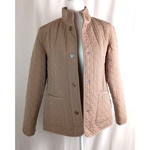 Gallery Petite Quilted Snap Jacket Mandarin Collar Size PM Excellent Cond